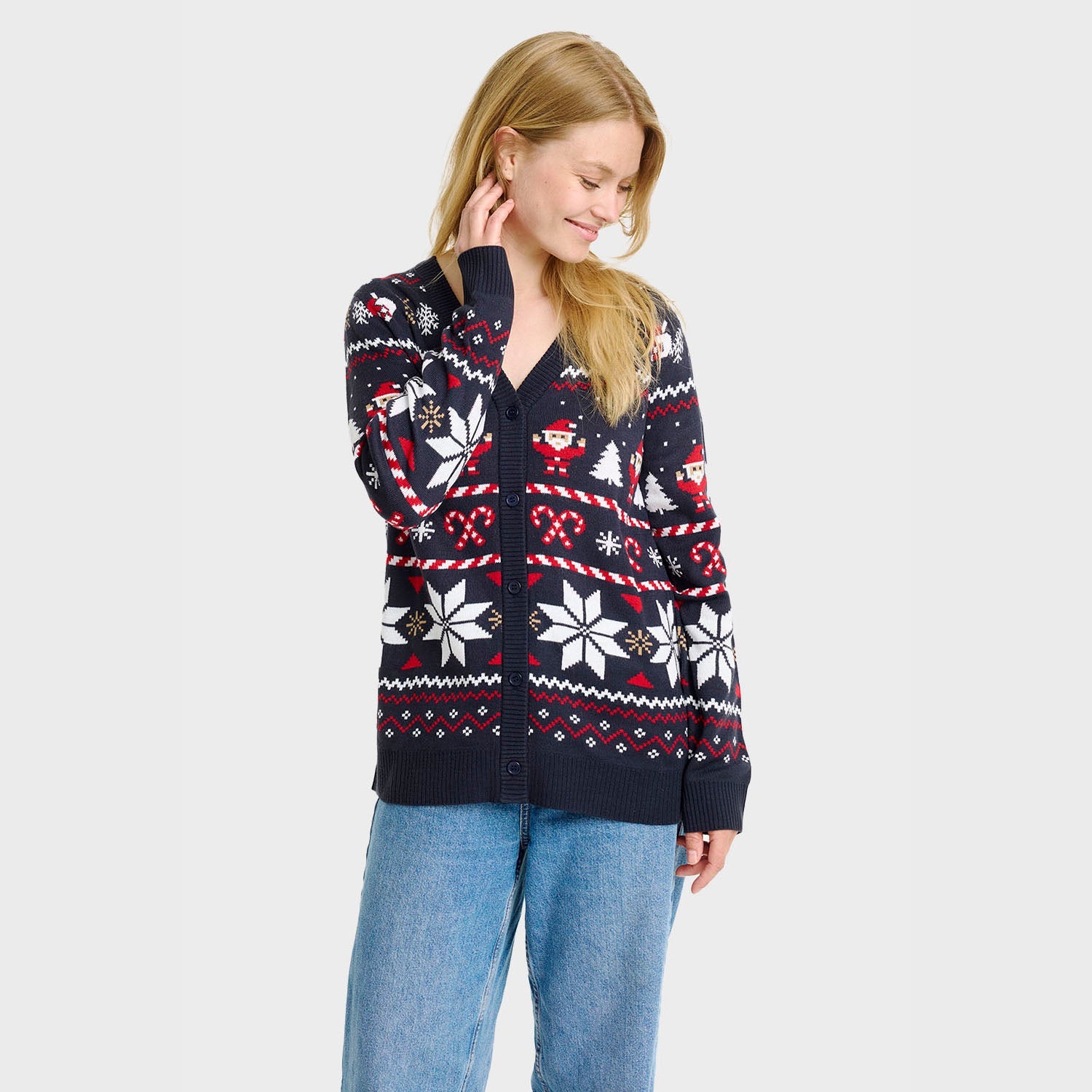 Santas Weihnachtsstrickjacke - Damen.